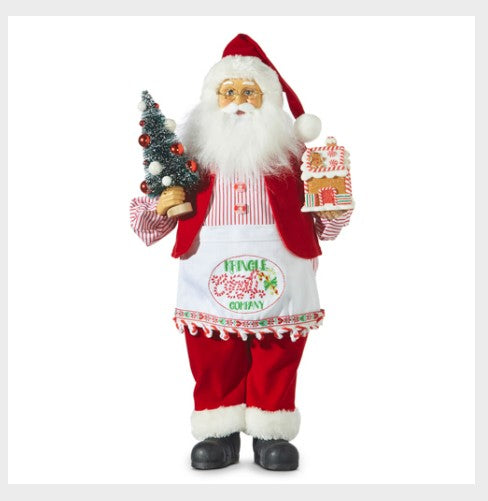 18" KRINGLE CANDY CO SANTA WITH APRON