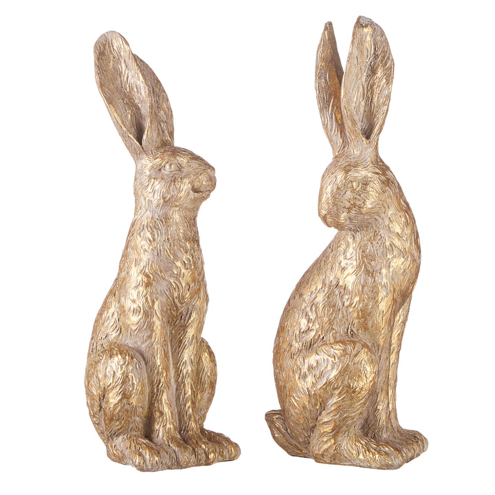 RAZ 12.25" Gold Leaf Rabbit - Set of 2