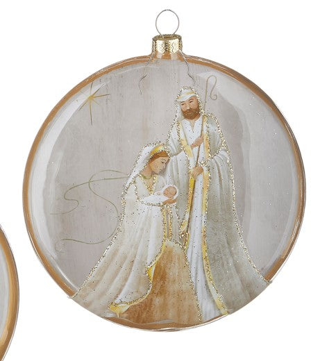 5.5" Holy Family and Angel Disc Ornament