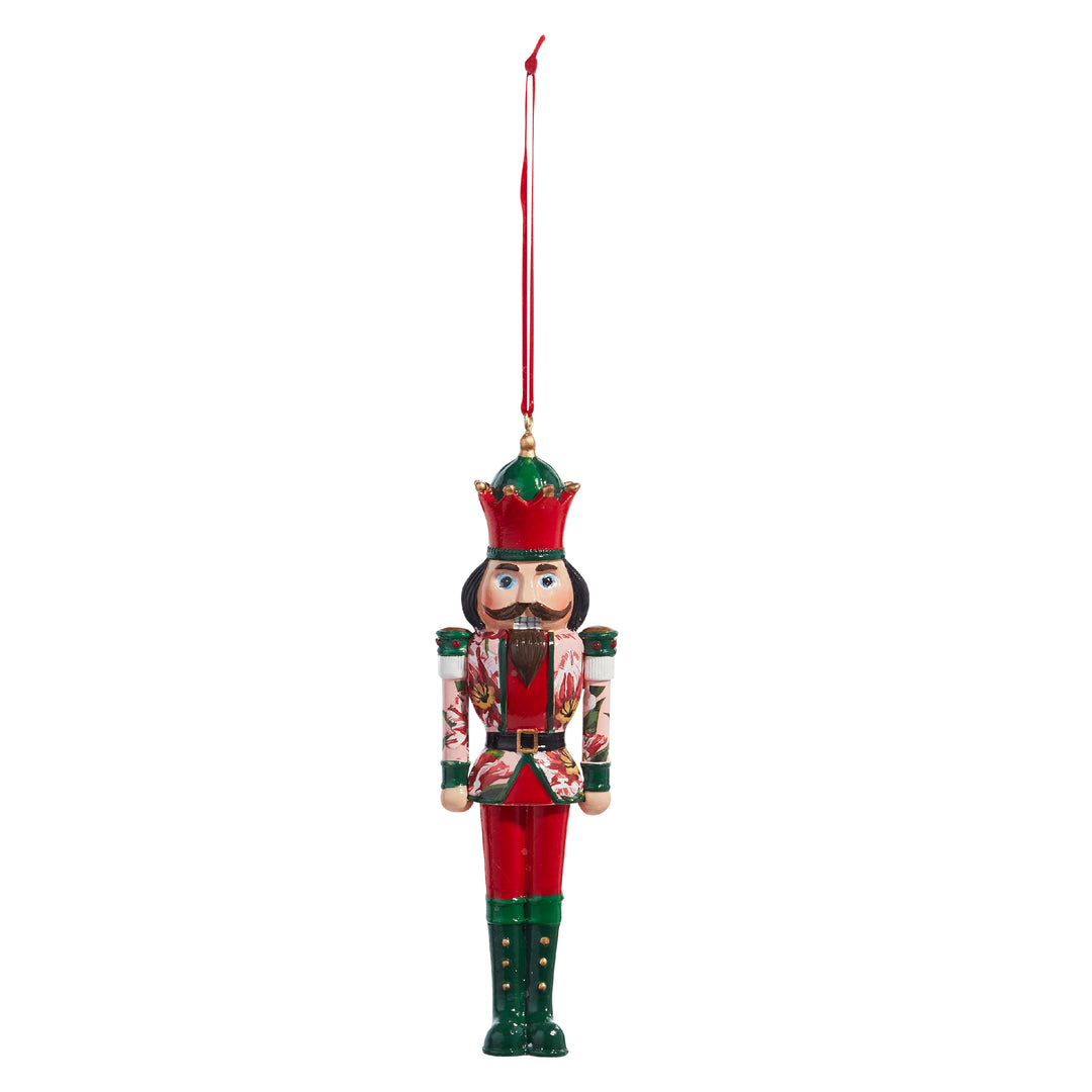 6" Poinsettia Nutcracker Ornament