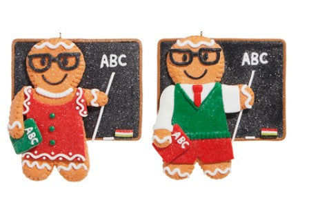 4.75" Teacher Gingerbread Ornament - Choice of 2 Styles