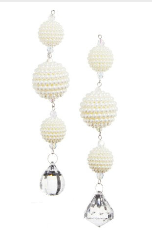 7.5" Pearl Ornament - Set of 2