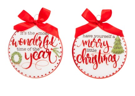 5" Christmas Wishes Disc Ornament - Choice of 2 Styles