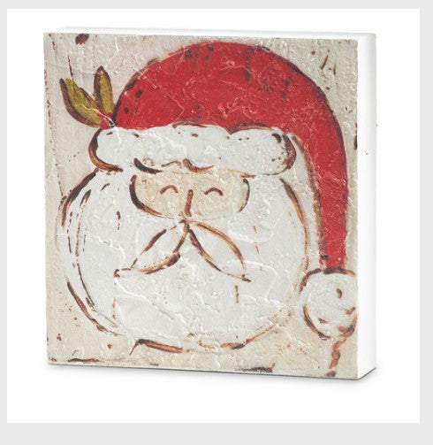 8" Santa Face Wood Block