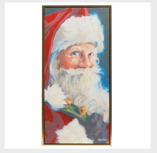 27.25" Santa Portrait Tectured Framed Wall Art