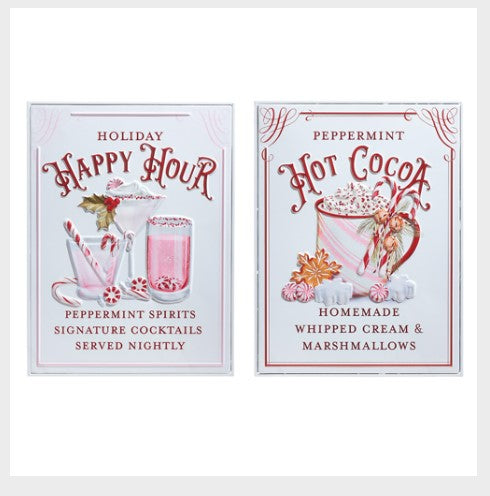 18" Holiday Refreshments Embossed Wall Art - Choice of 2 Styles