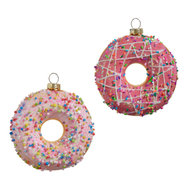 4" Donut Ornament - Set of 2