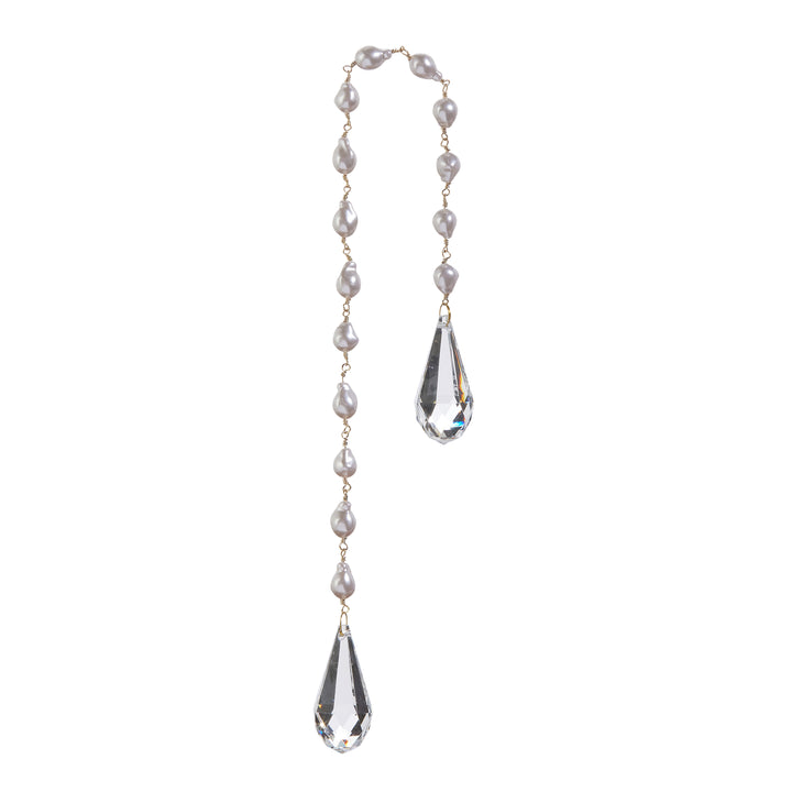 17" Pearl Chain Jewel Drop Ornament