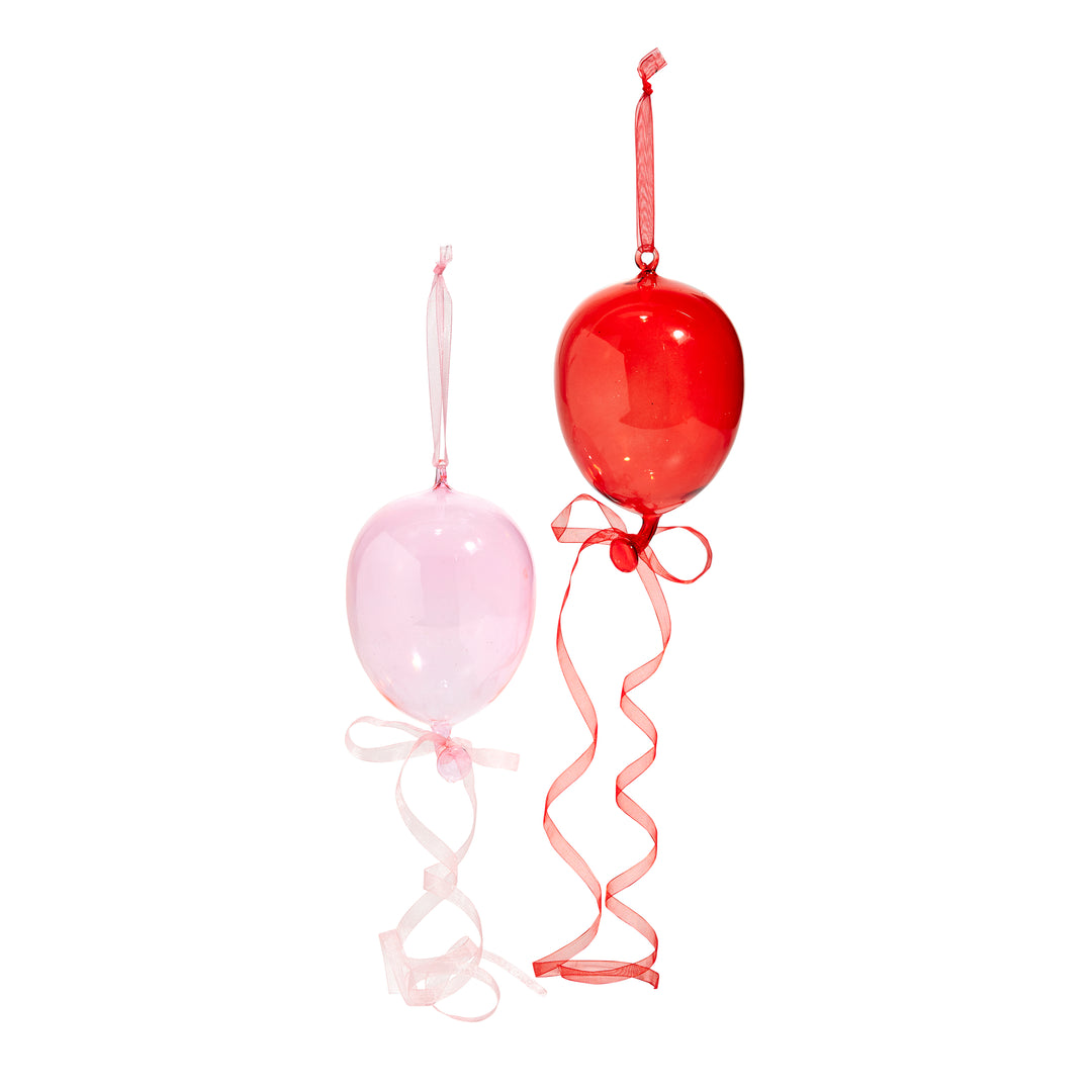 8" Balloon Ornament - Choice of Pink or Red