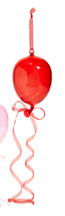 8" Balloon Ornament - Choice of Pink or Red