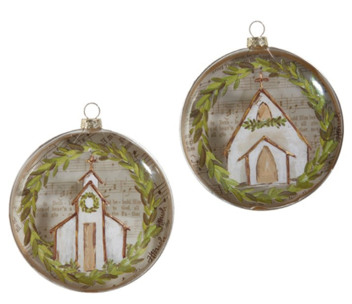 5" Music Sheet Church Disc Ornament - Choice of 2 Styles