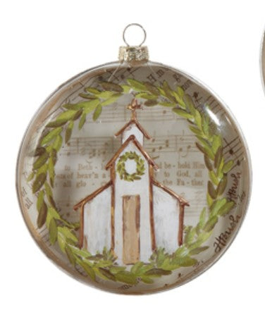 5" Music Sheet Church Disc Ornament - Choice of 2 Styles