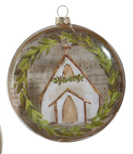 5" Music Sheet Church Disc Ornament - Choice of 2 Styles