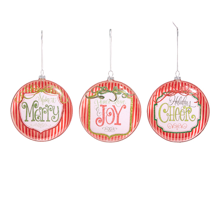 RAZ 5" Merry Shield Disc Ornament - Choice of 3 Styles