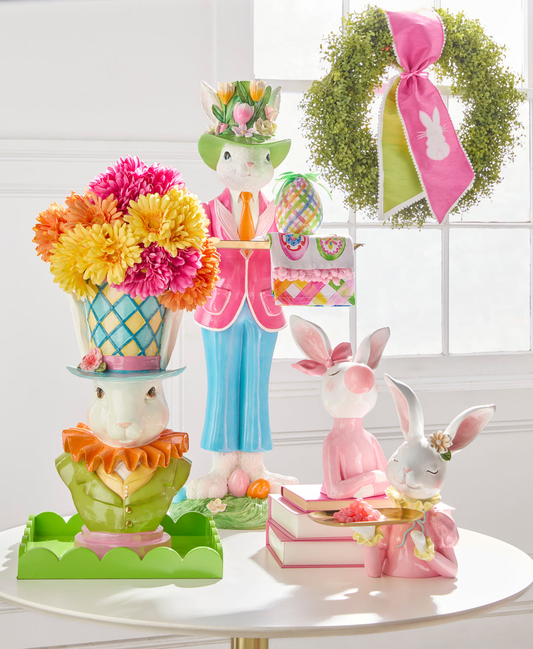 18" Bunny Top Hat Flower Pot