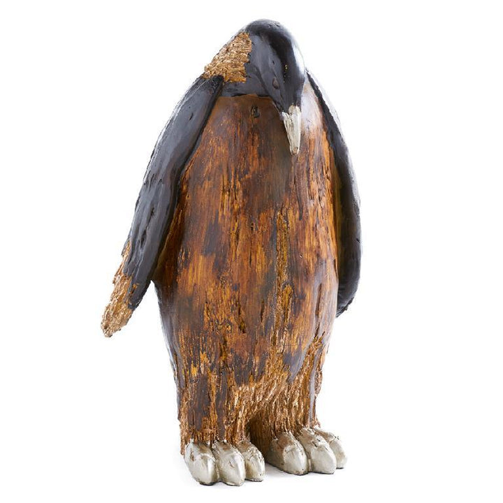 15.75" Brown Resin Penguin with Head Down