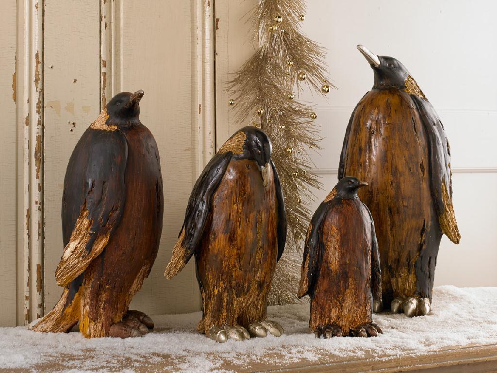 22" Brown Resin Penguin