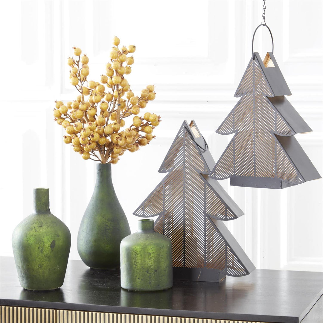 27"  Gold/Cream Crackle Glitter Rosehip Stem