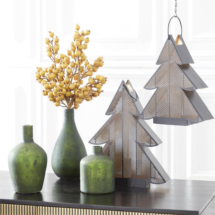 27"  Gold/Cream Crackle Glitter Rosehip Stem