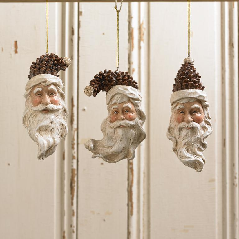 Pinecone Head Santa Ornament - Choice of 3 Styles