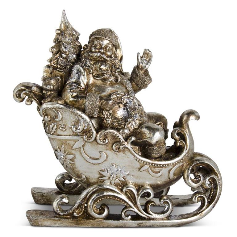 12.75" Antique Silver Santa