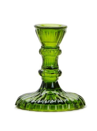 Casa Verde Moss Glass Candlestick - Choice of 2 Sizes - - Recycled Glass