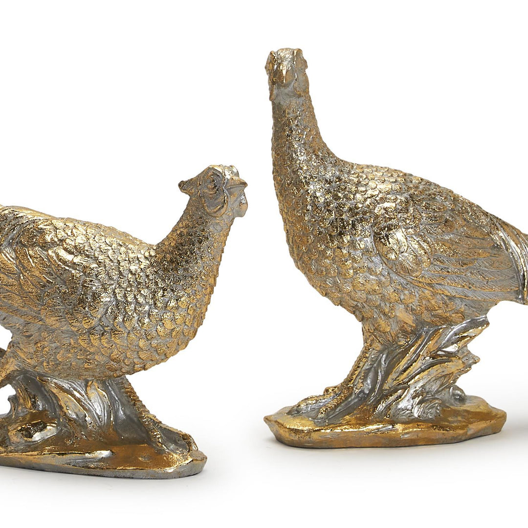 Set of 2 Golden Pheasant Sculptures