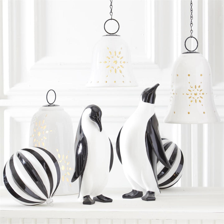 Black & White Glossy Resin Penguins - Set of 2