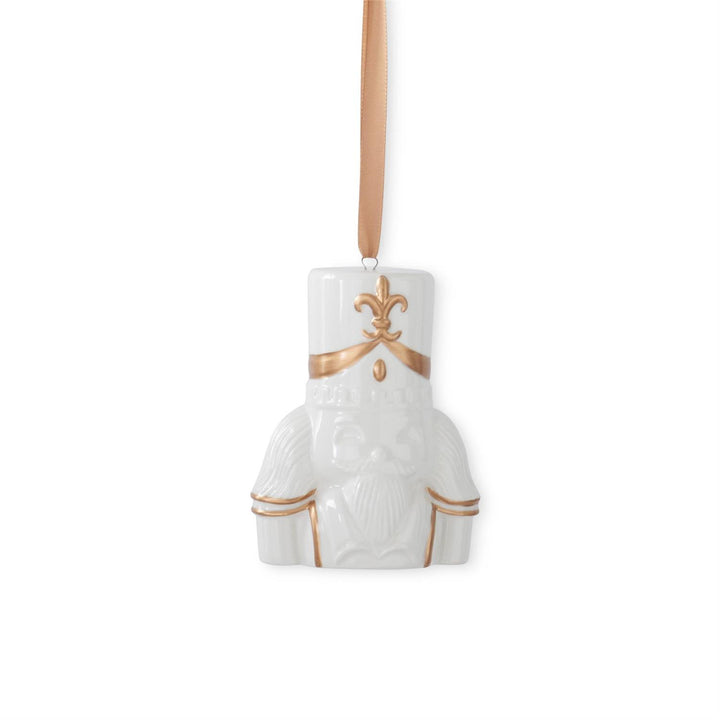 3.5" White Dolomite Nutcracker Head Ornaments - Set of 2