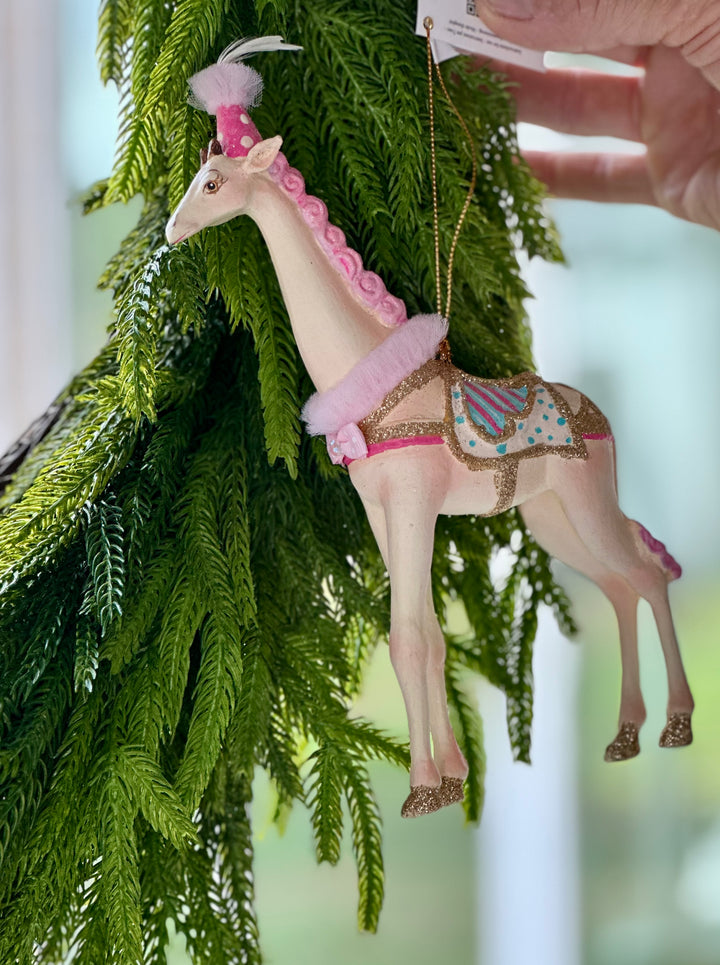 9.75" Cotton Candy Carnival GIraffe Ornament - Choice of 2 Styles