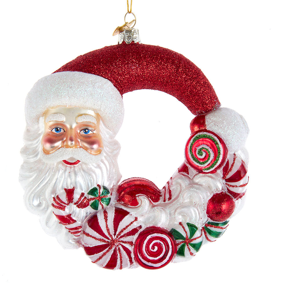 7" Bellisimo Santa Candy Wreath Ornament