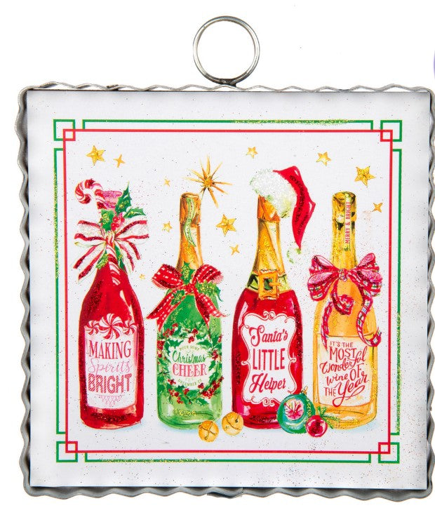 Mini "Bottles of Cheer" Print Ornament