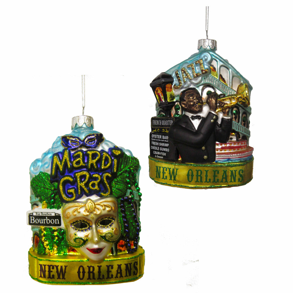 5" New Orleans Cityscape Glass Ornament