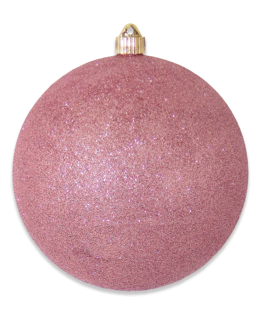 8" (200MM) Giant Commerical Shatterproof Ball Ornament - Rose Glitter