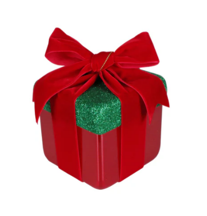 4" Gift Box - Red and Green