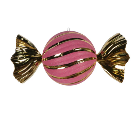 6" Candy Wrapper Shatterproof Ornament - Fuchsia