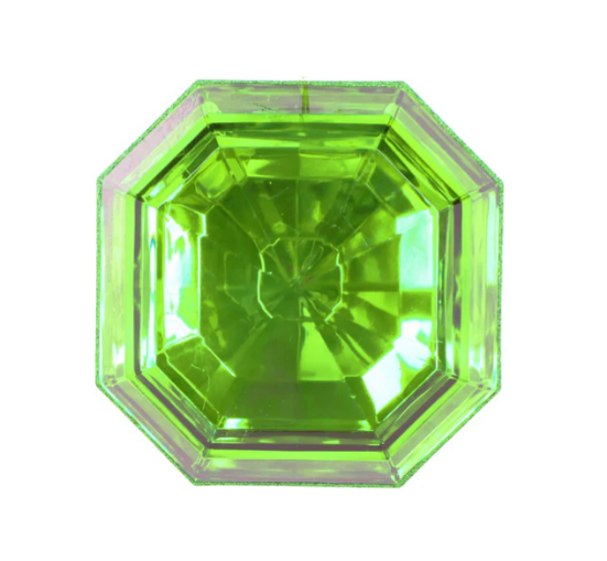 6" Acrylic Precious Gem Square Ornament - Lime Green