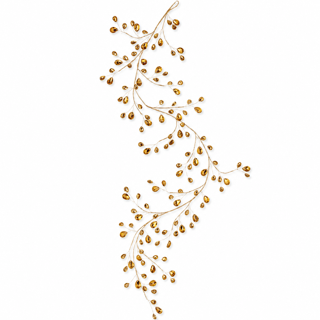 48" Metal Jewel Garland in Gold