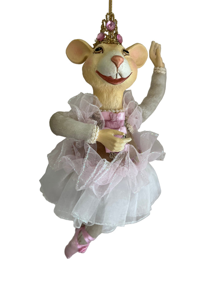 8" Velvet Dancing Mice Ornaments Set of 2