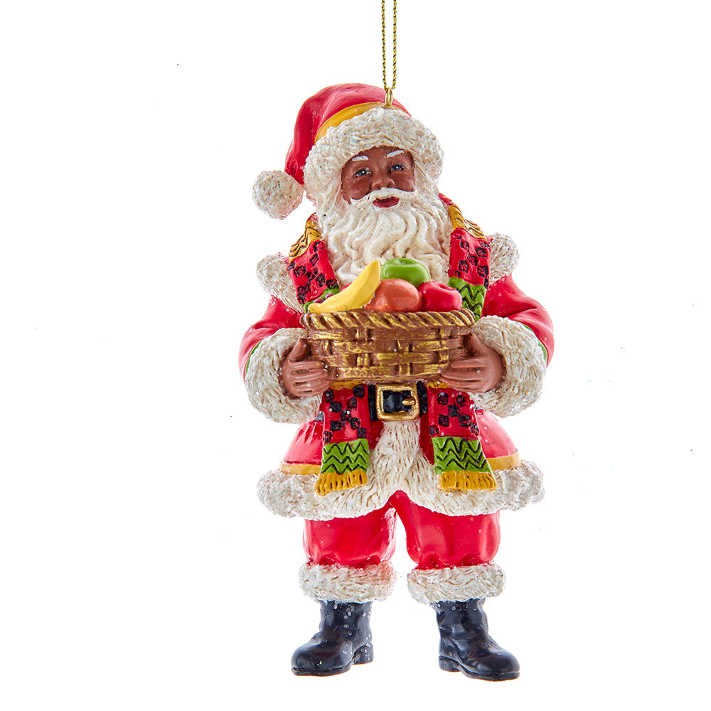 5" African American Kwanzaa Santa Ornament