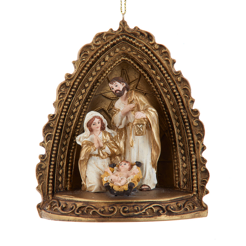 4.5"  Golden Nativity Ornament