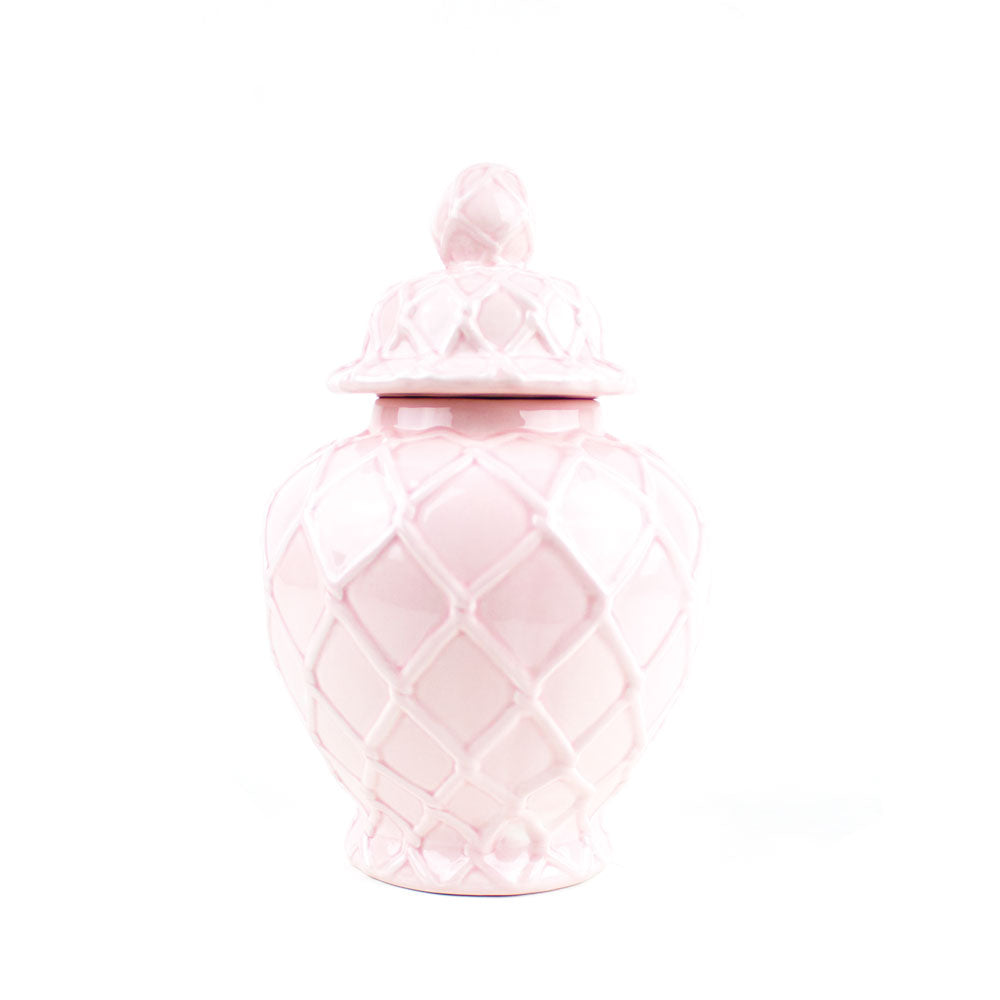 Light Pink Textured Ginger Jar - Large