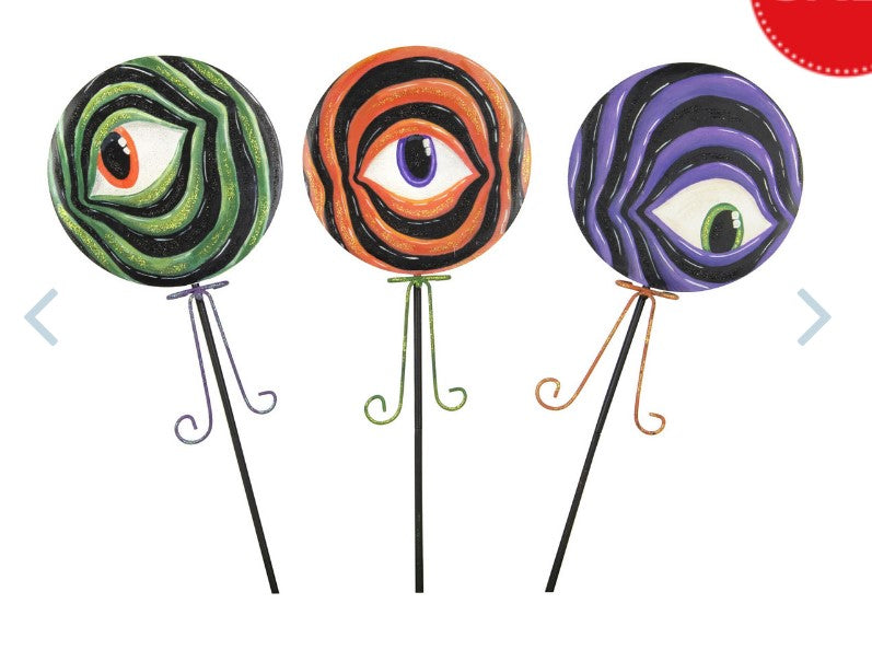 Eye Ball Lollipops with a Stake - Choice of 3 Colors