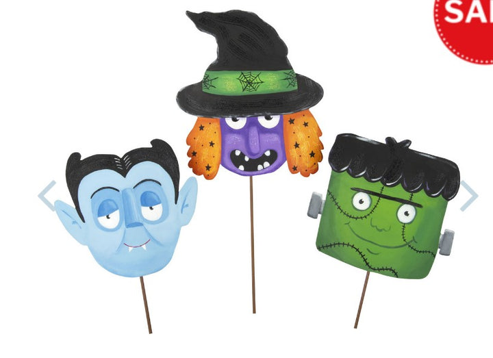 Monster Masks on Stakes - Choice of 3 Styles