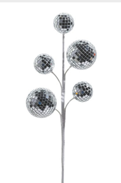 16" Silver Disco Ball Spray