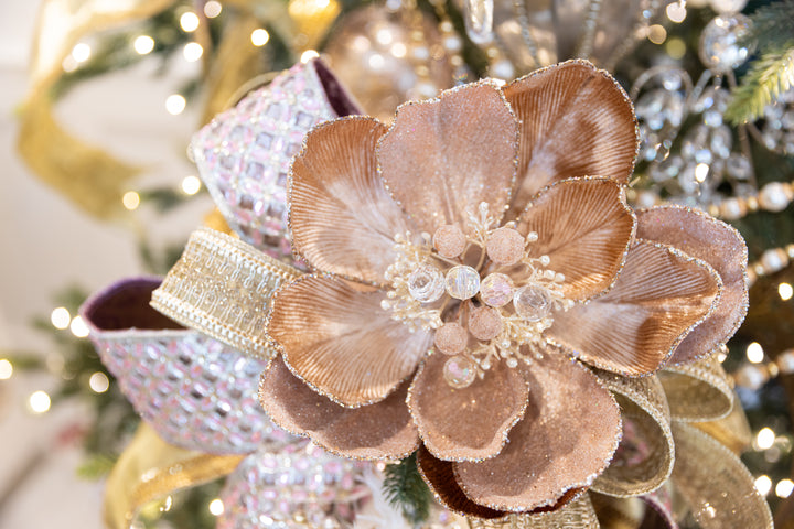 FLORAL JEWELS Ribbon - 3" by 5 YD - Dusty Rose