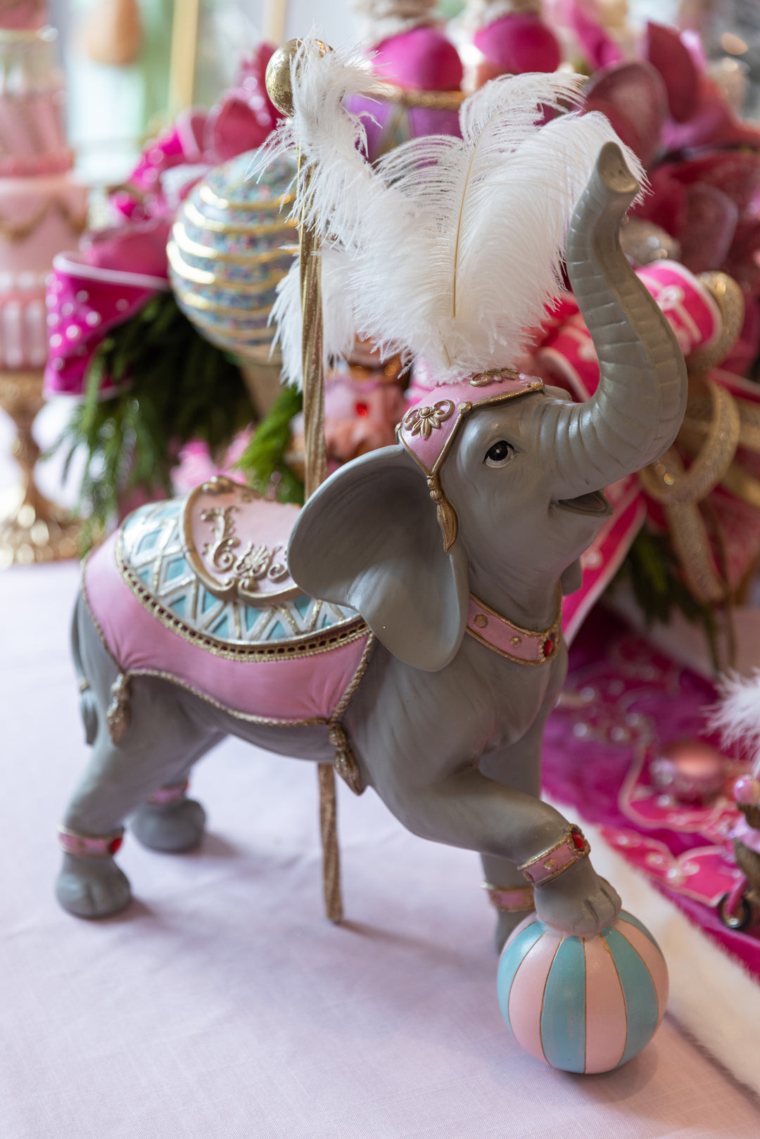21.5" Cotton Candy Carnival Elephant Tabletop