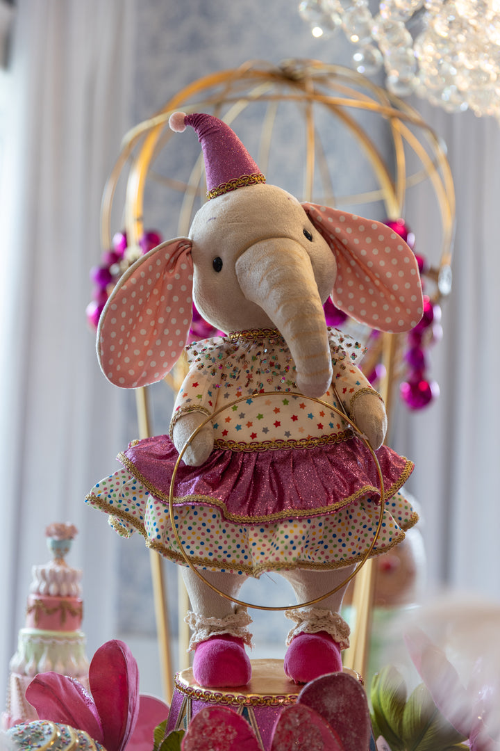 Fabric Carnival Elephant on Drum