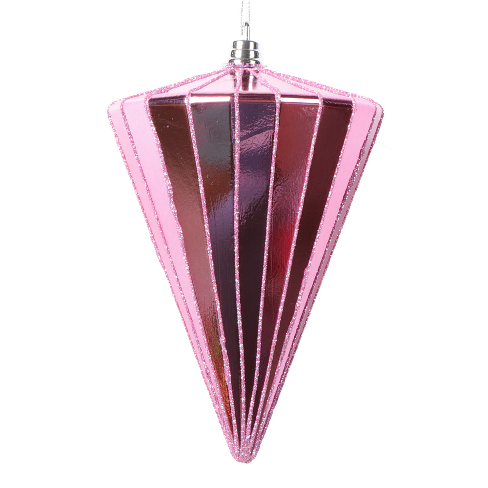 Vickerman 6" Shiny Pink Cone Ornament