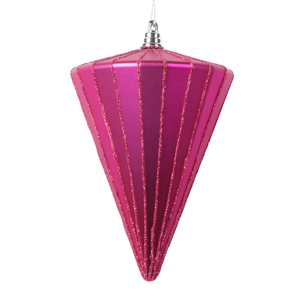 Vickerman 6" Matte Fuchsia Cone Ornament